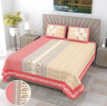 Elegant Beauty Jumbo King Size Bedsheet with 2 Pillow Covers