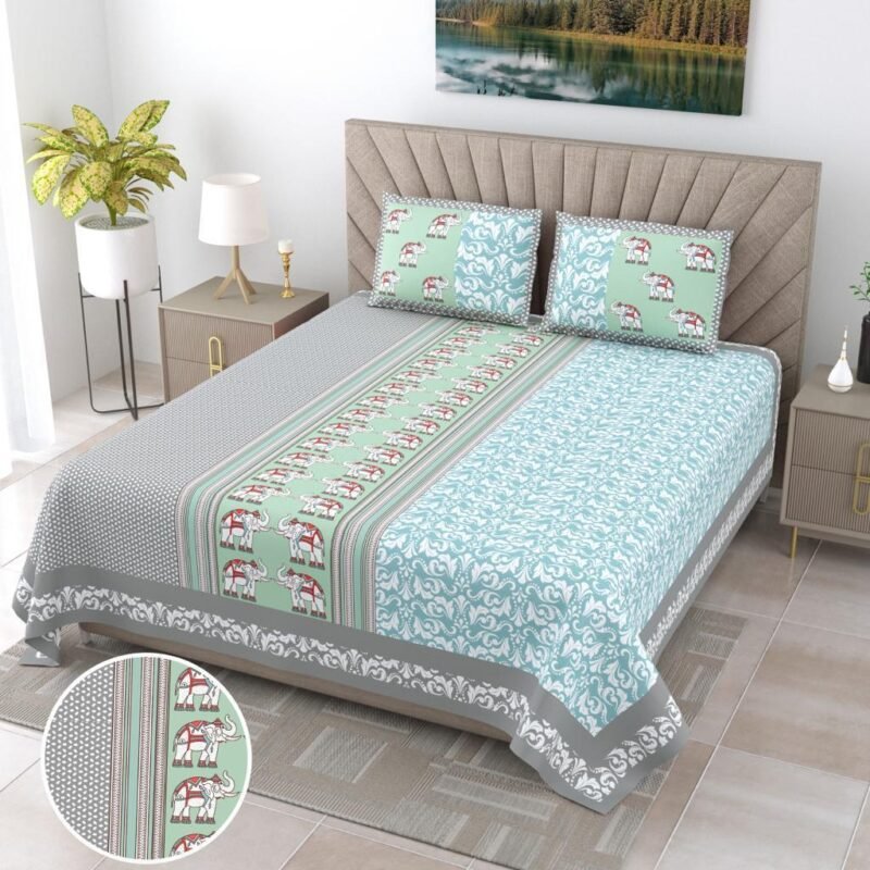 Elegant Beauty Jumbo King Size Bedsheet with 2 Pillow Covers