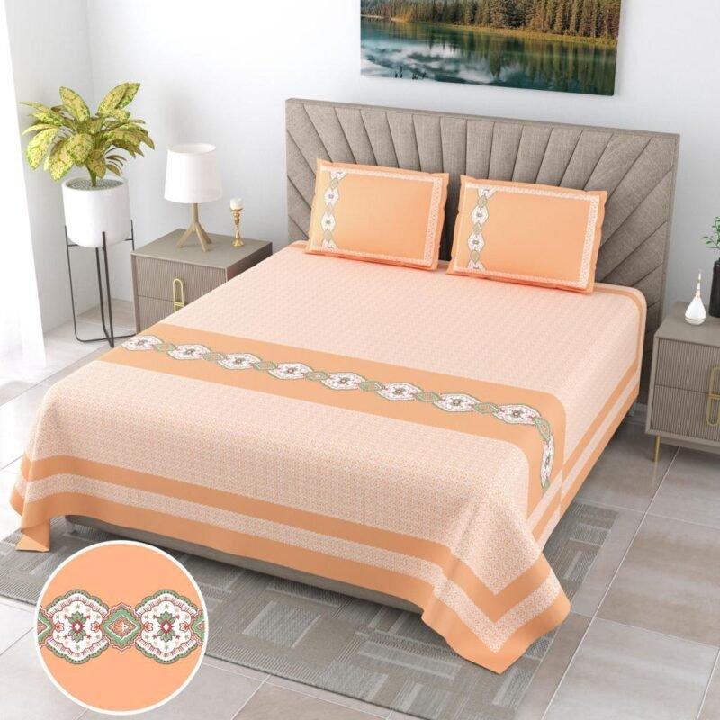 Elegant Beauty Jumbo King Size Bedsheet with 2 Pillow Covers