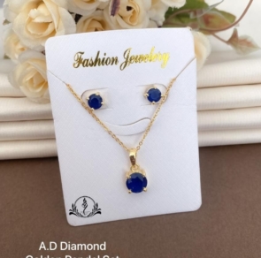 Fancy A. D. Diamond Golden Pendant Set For Women's Collection