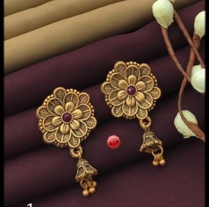 Beautiful Flower Jhumki Earrings for women Fancy. Safety information Keep away from sweat, water or liquid perfume. Never store in velvet wrap. BOOK NOW!