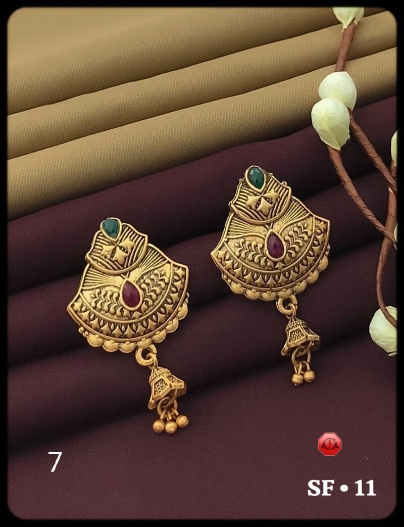 New Design Golden Earrings for Women Fancy. Safety information Keep away from sweat, water or liquid perfume. Never store in velvet wrap. BOOK NOW!