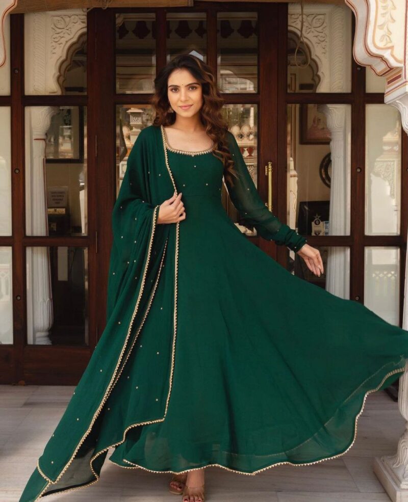 Georgette beautiful gown with Dupatta