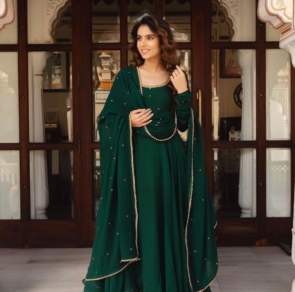 Georgette beautiful gown with Dupatta