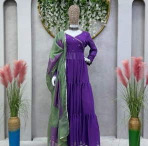 Beautiful Designer Suit Set Faux Georgette Fabric with Dupatta