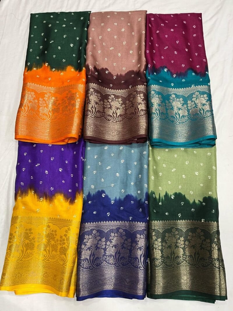 Dola silk Saree with 9 inch jacquard border - Image 7