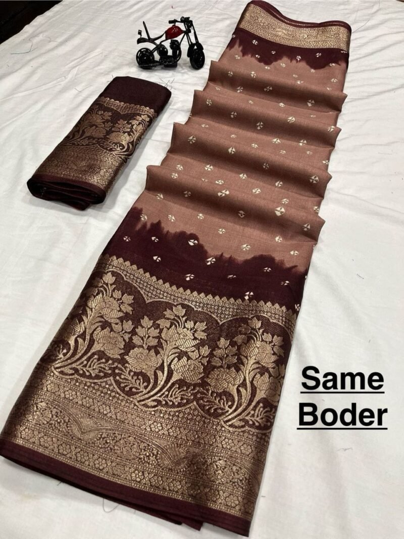 Dola silk Saree with 9 inch jacquard border - Image 6