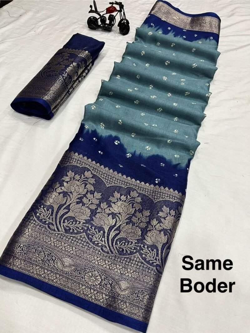 Dola silk Saree with 9 inch jacquard border - Image 5