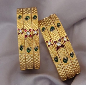Antique Gold plated bangles Kangan For Women & Girls