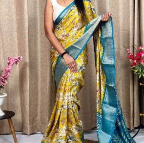 Hit super popular Pure Dola silk with jequrd border