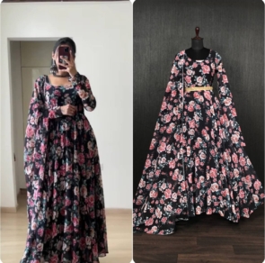 Premium Readymade Designer Gown-Dupatta
