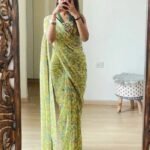 Digital print floral Ready-Made saree