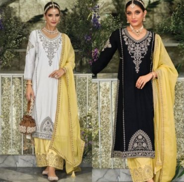 NEW DESIGNER HEAVY FUAX GEORGETTE PAKISTANI SUIT SET