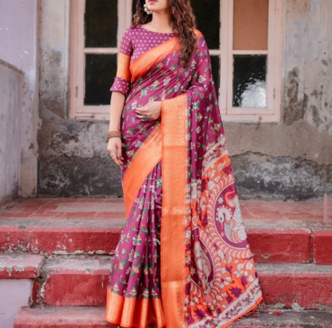 Pure Silk Digital Printed Saree For Women