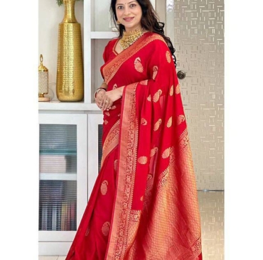 PURE Silk Saree With Its Rich Pallu And Intricate Brocade Blouse.