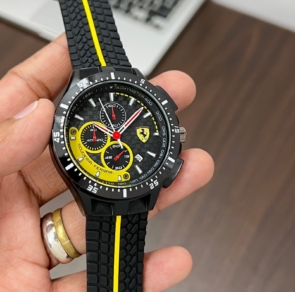 Black yellow colour Scuderia Ferrari Watch