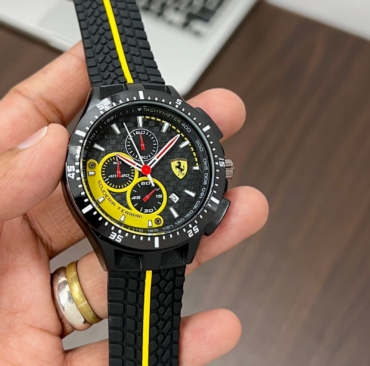Black yellow colour Scuderia Ferrari Watch