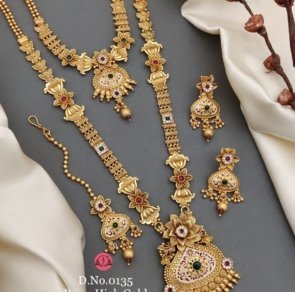 New Latest Trending Beautiful Brass High Gold Antique Combo Set