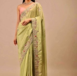 Super hit Chinnon Silk Embroidery Saree