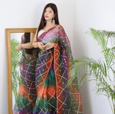 Soft organza saree for women