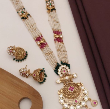 New Unique Haram Trending Antique Jewellery Set With Earrings For Women & Girls