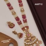 New Beautiful Haram Trending Antique Jewellery Set With Earrings For Women & Girls