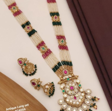 New Fancy Haram Trending Antique Jewellery Set With Earrings For Women & Girls