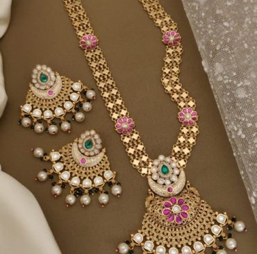 Fancy Haram Trending Antique Jewellery Set With Earrings For Women & Girls