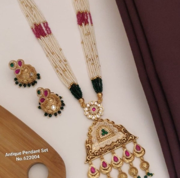 New Trending Antique Haram Jewellery Set With Earrings For Women & Girls