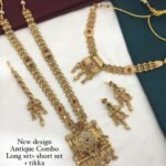 New Trending Gold Plated Combo Set Of Necklace Earring & Maangtikka.