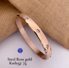 New Steel Rose Gold Kada