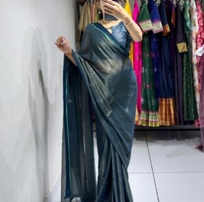 Soft Tissue jari weaving with Sartin border Saree