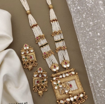 Trending Best Haram Trending Antique Jewellery Set With Earrings For Women & Girls