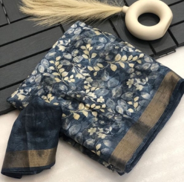 Soft zari cotton silk with running blouse