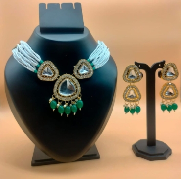 Premium Jewellery  Choker Kundan Necklace Set Wedding Jewellery for Women