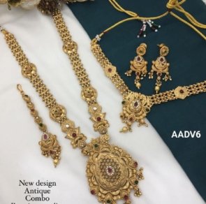 New Latest Trending Gold Plated Combo Set Of Necklace Earring & Maangtikka.