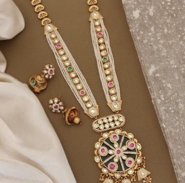 New Fancy Best Haram Trending Antique Jewellery Set With Earrings For Women & Girls