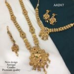 New Beautiful Trending Gold Plated Combo Set Of Necklace Earring & Maangtikka.