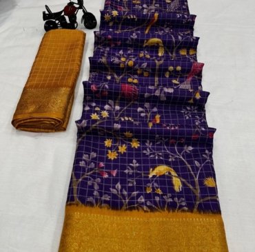 New Semi Binny silk Saree