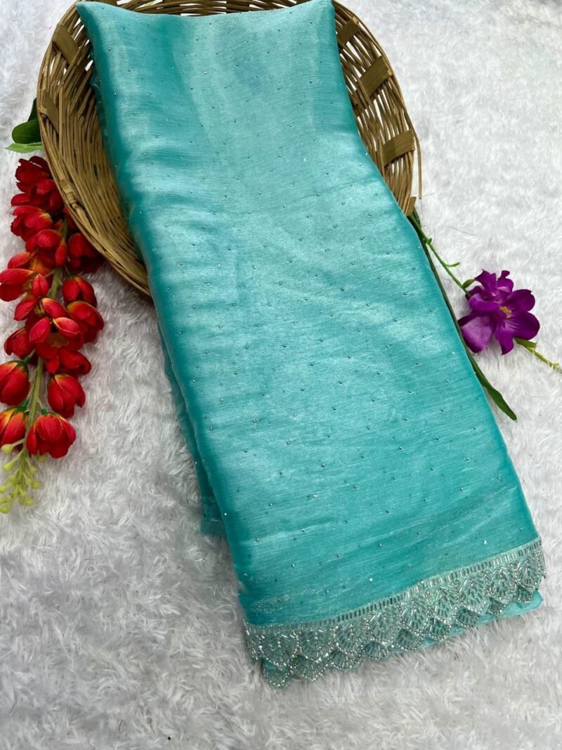 Premium Barbari Jimmy Chu Silk Saree - Image 3