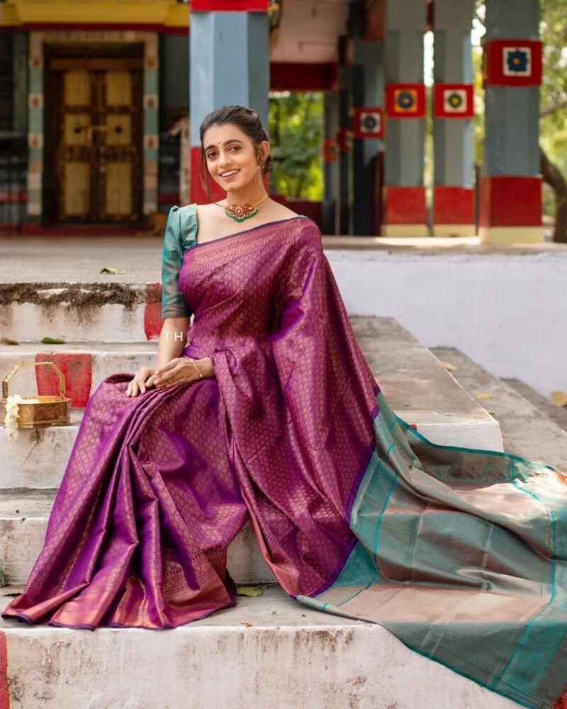 NEW TRENDING SOFT LICHI SILK CLOTH SAREE - Image 5