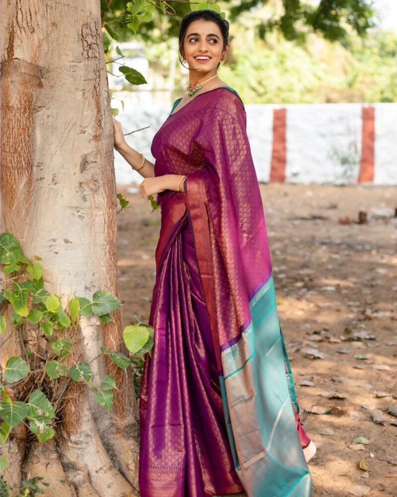 NEW TRENDING SOFT LICHI SILK CLOTH SAREE - Image 4