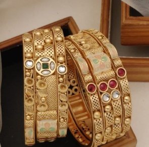 New Gold plated Antique American diamond bangles Kangan For Women & Girls