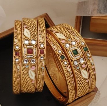 New Trending High gold plated Antique American diamond bangles Kangan For Women & Girls