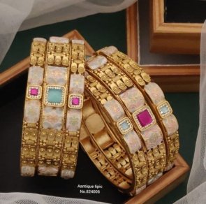 New Beautiful High gold plated Antique American diamond bangles Kangan For Women & Girls