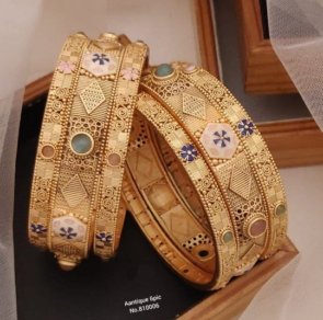 Latest High gold plated Antique American diamond bangles Kangan For Women & Girls