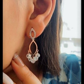 New Beautiful Attractive Handmade Rose Gold Jewelry Earrings & Studs for Woman and Girls