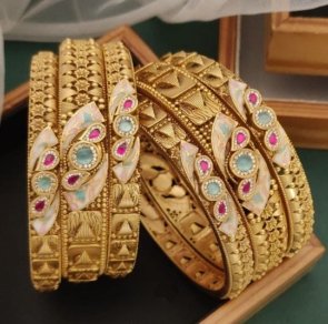 New Unique High gold plated Antique American diamond bangles Kangan For Women & Girls