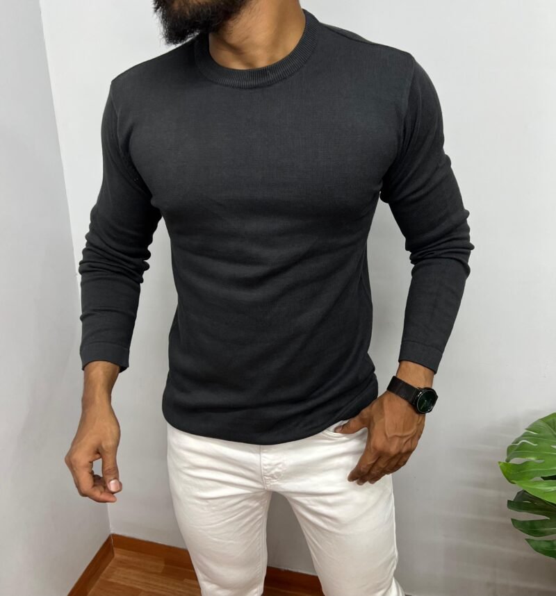 Original Knit Stretchable Fabric Round Neck Full Sleeve T-Shirt - Image 2