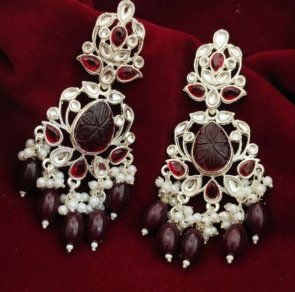 New Beautiful Premium Quality Chand Bali Kundan Earrings